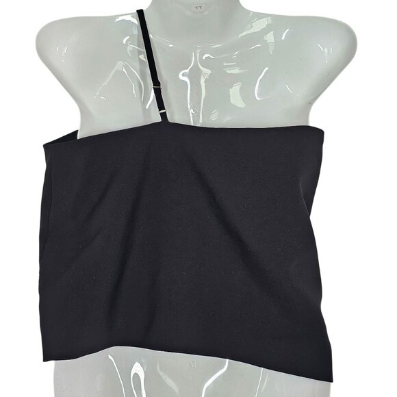 I.AM.GIA Women's Asymmetric Crop Top One Shoulder Strap Side Zip Black XS - Picture 2 of 11